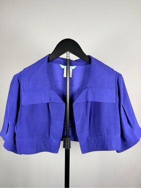 Marciano Royal Blue Cropped Open-Front Shawl
